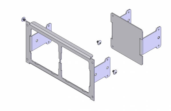 Havis 1-Piece Equipment Mounting Bracket, 4.5″ Mounting Space, Fits Motorola APX-Series Chargers