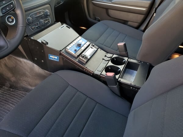 Vehicle Specific 18 Angled Console W/ Internal Printer Mount For 2021 2023 Dodge Charger Police