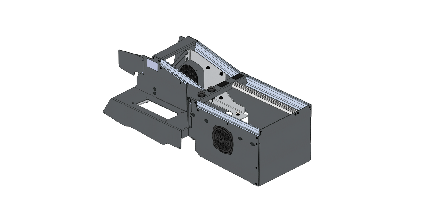 Vehicle-Specific 24″ Wide Angled Console for 2022-2024 RAM DJ 2500 With Manual Transfer case shifter and OEM console