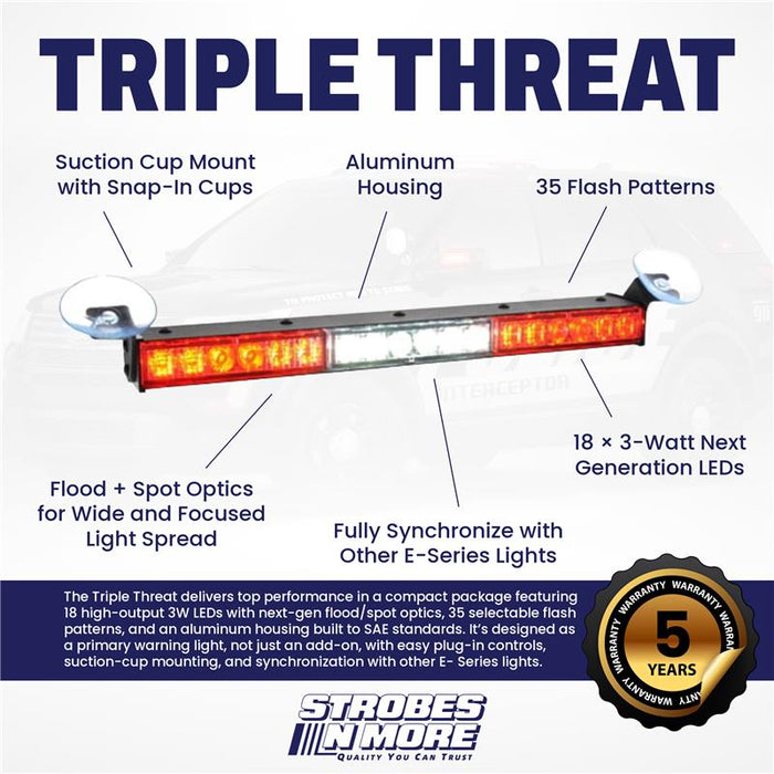 Strobes N' More Triple Threat Dual Color Dash Light