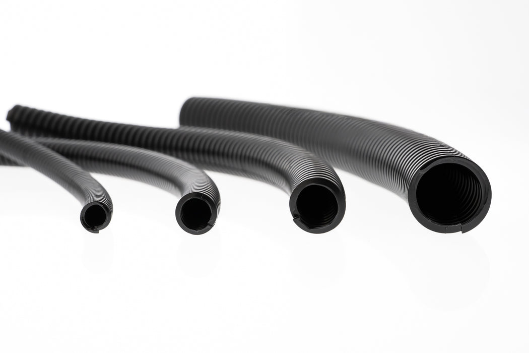 Cable Management 10 Foot Long 3/8 Split Wire Loom Tubing - Black Cable Management 10 Foot Long 3/8 Split Wire Loom Tubing - Black