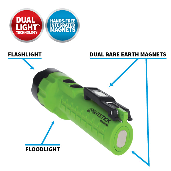 Nightstick Dual-Light Flashlight w/Dual Magnets - 3 AA
