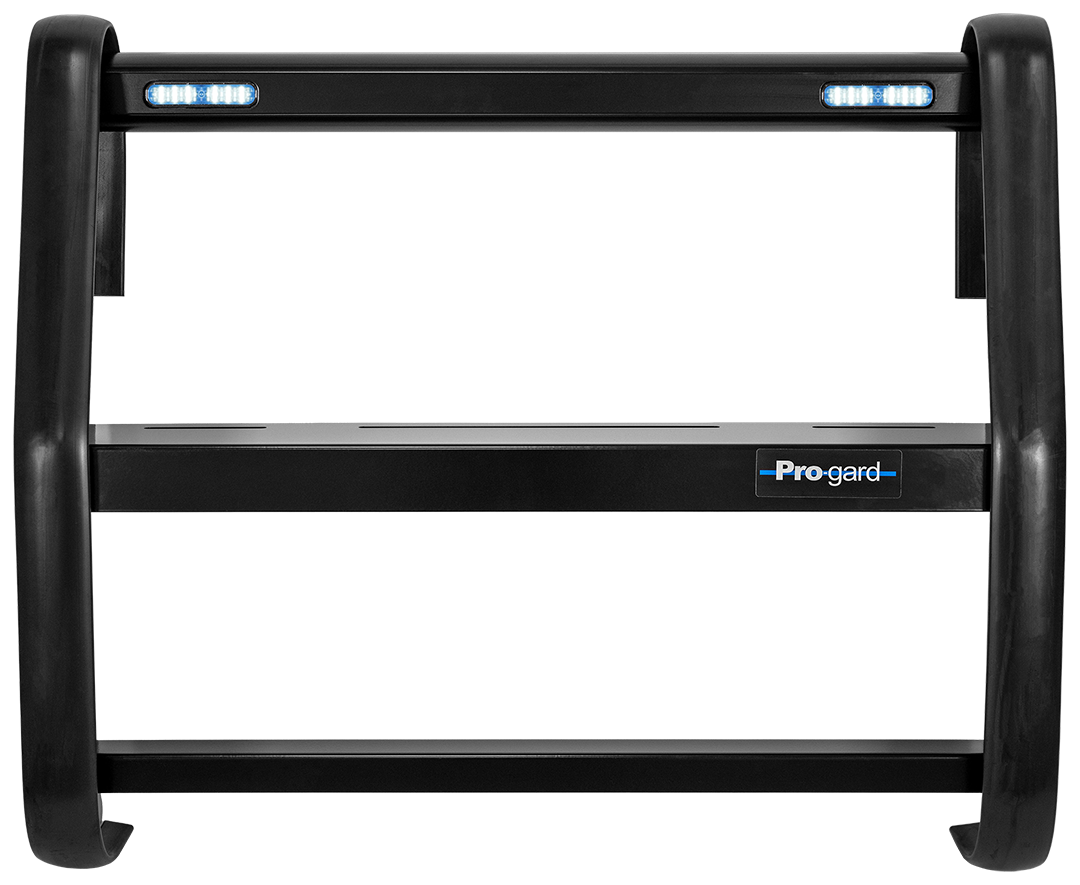 Pro-Gard HD Push Bumper w/Two LED Lights Blue/White Lights for