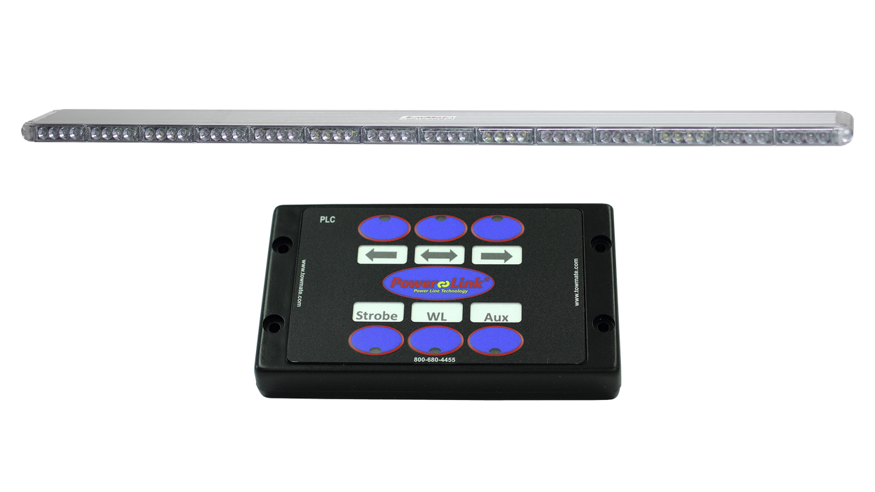 TowMate Fully Populated 61" TowMate Power-Link 2-wire Light Bar W/Wireless S/T/T, Traffic Advisor, And Rear Work Lights For Towing