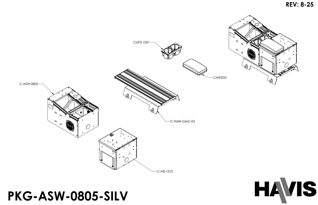 Work Truck Console Package for 2015-2025 Chevrolet Silverado