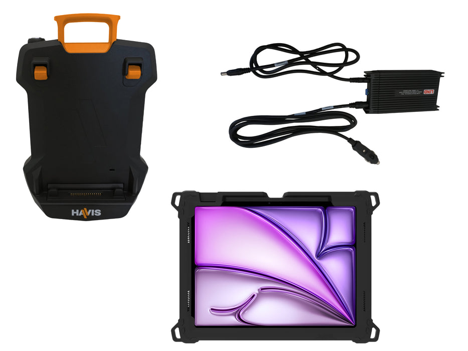 HAVIS Package – DS-TAB-401 Docking Station, TC-404 Tablet Case, and LPS-184 DC Power Supply for Apple iPad Pro 12.9″ (4th – 6th Gen) and iPad Air 13″ (M2)