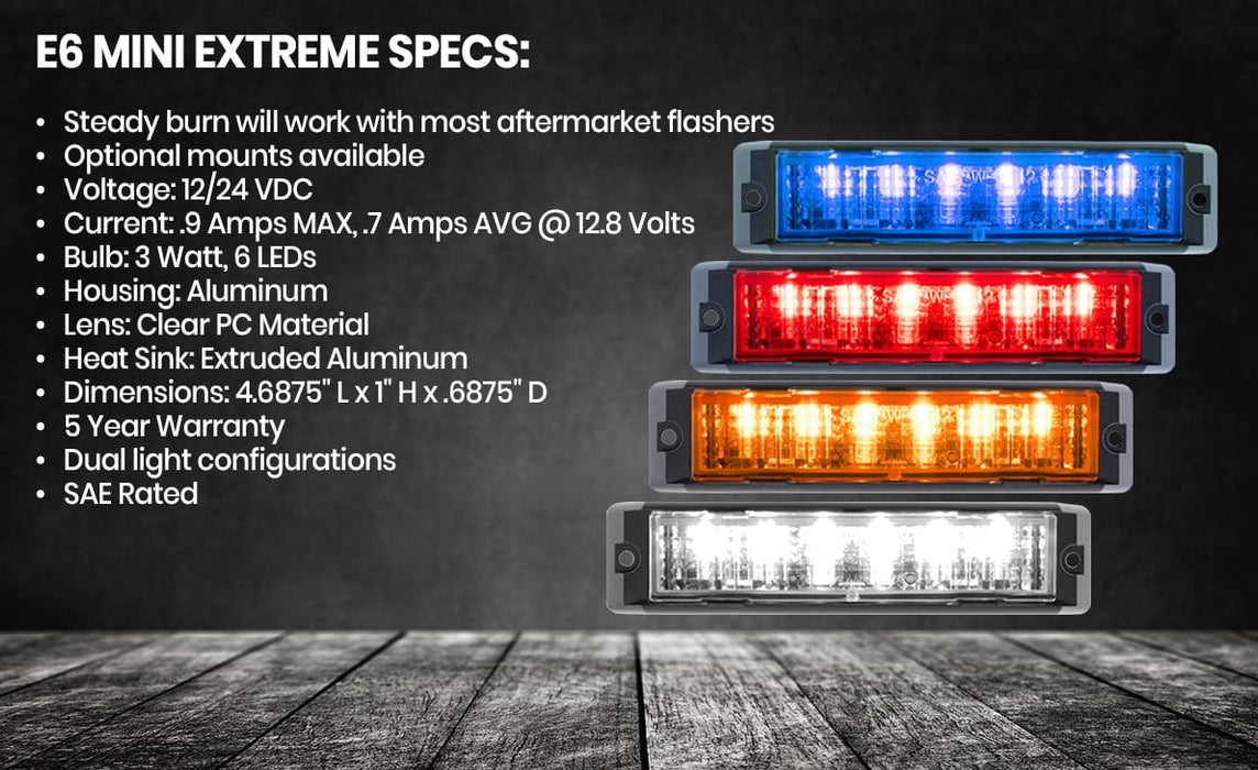 Strobes N' More E6 Mini Extreme Dual LED Lighthead