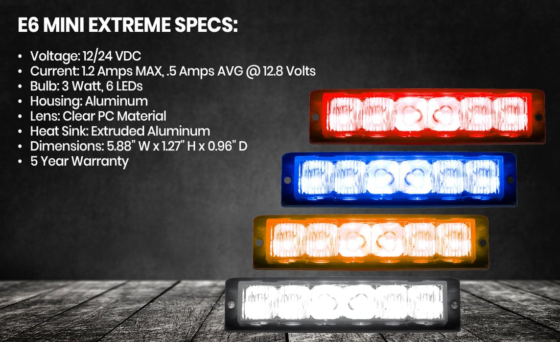 Strobes N' More E6TC Tri-Color LED Lighthead