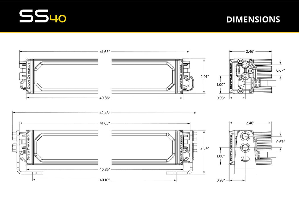 Diode Dynamics SS40 Dual-Color LED Light Bar (one)