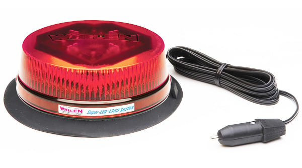 Whelen L32 Low Dome Beacon in Red with Suction Mount